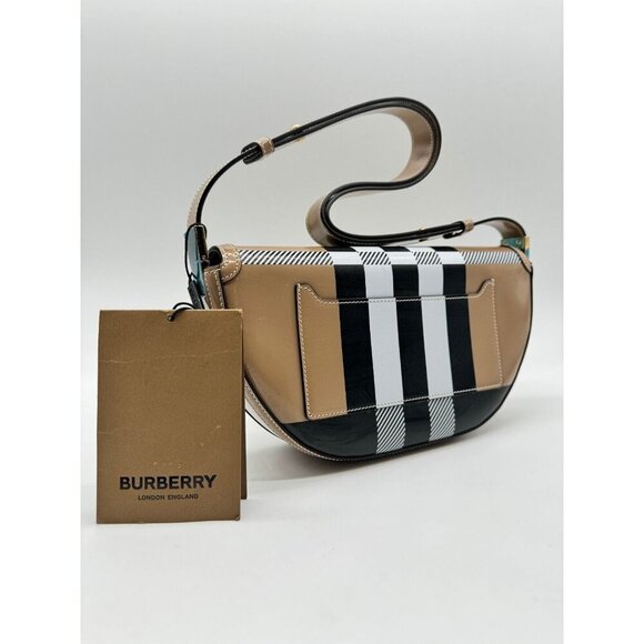 BURBERRY Check patent Olympia shoulder bag - Beige/Camel - Picture 6 of 15
